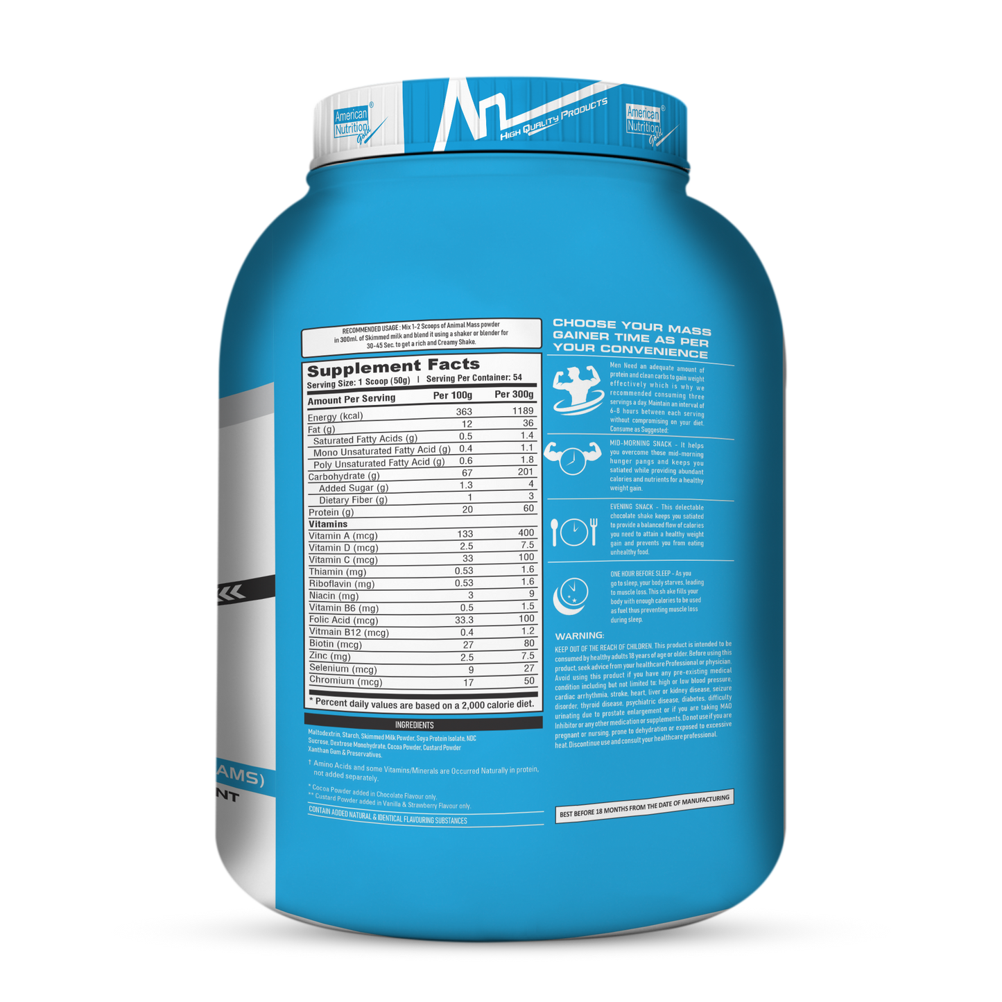 American Nutrition Animal Mass Gainer Chocolate 2.7 Kg