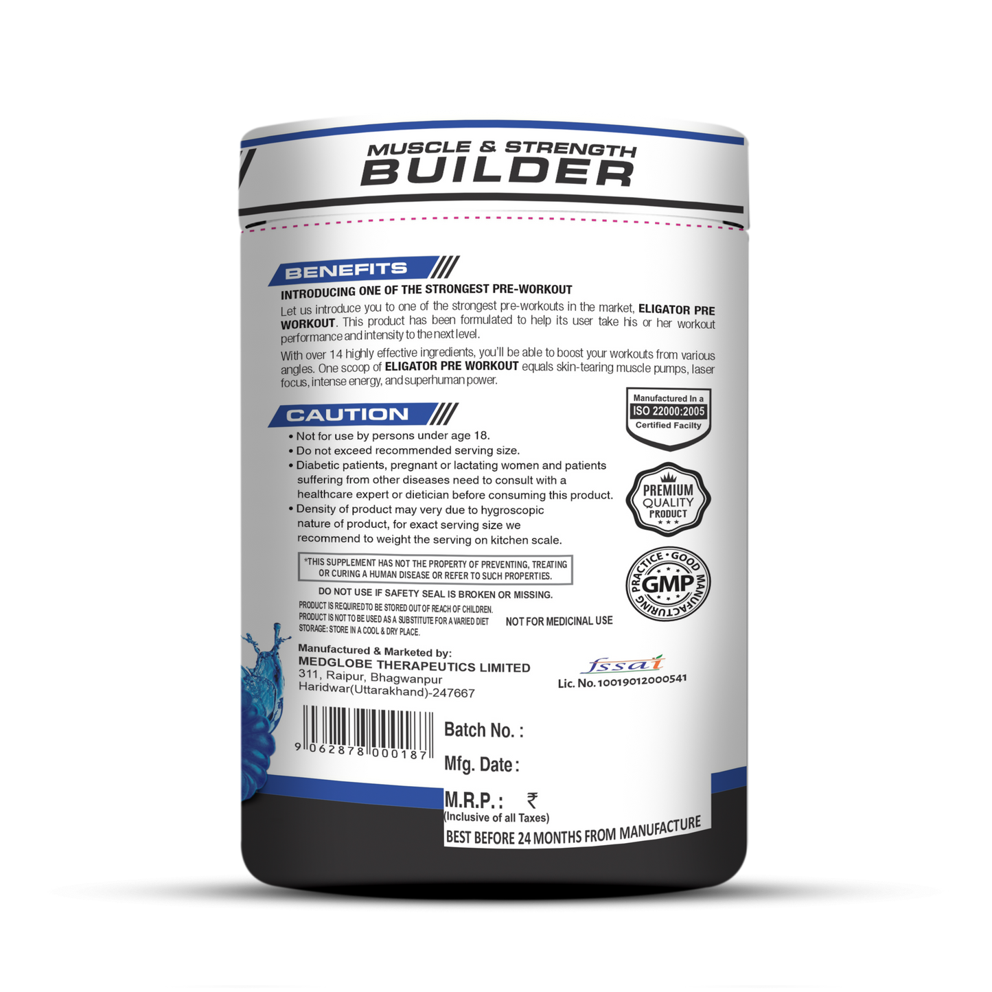 Eligator Pre Workout 40 Servings With Shaker