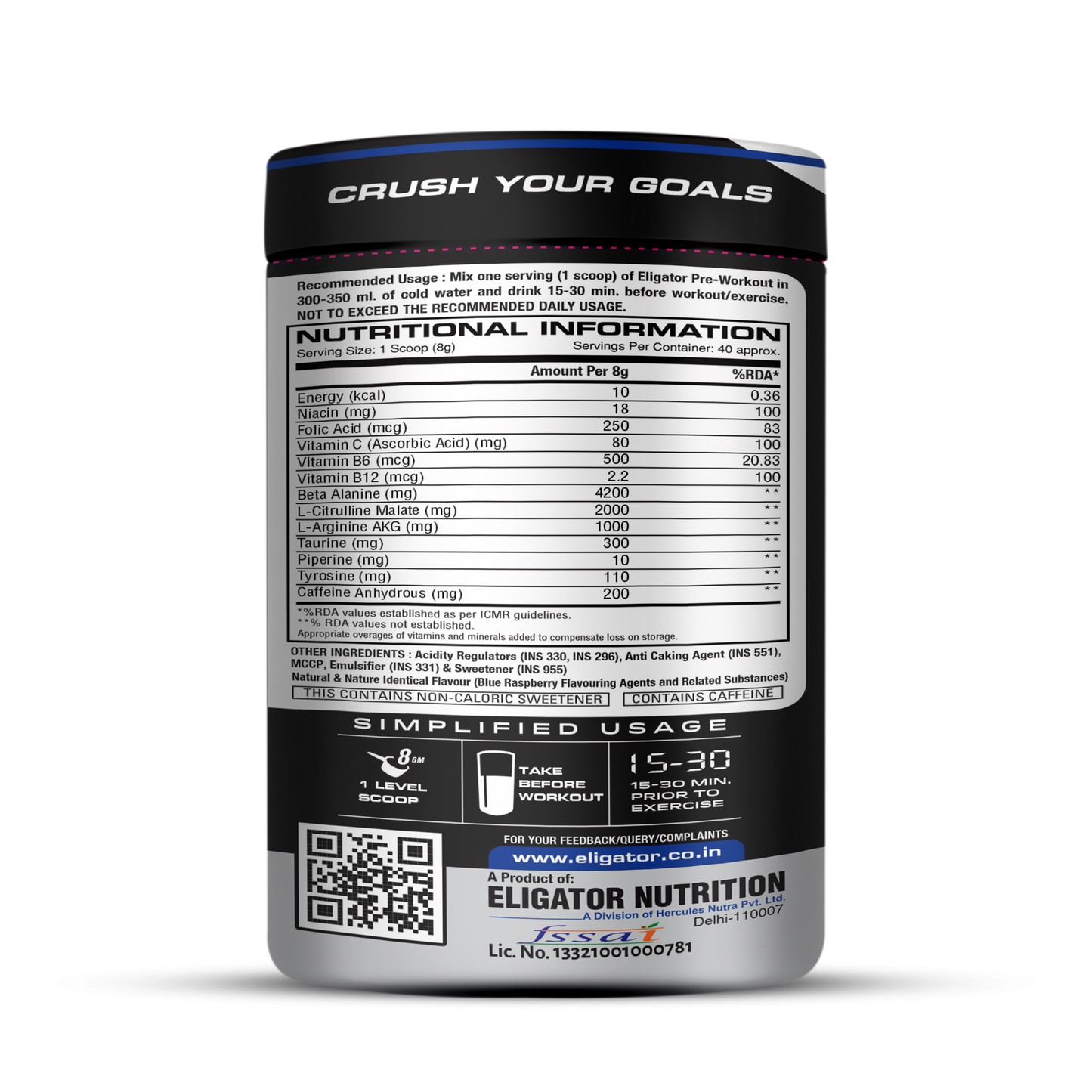 Eligator Pre Workout 40 Servings With Shaker