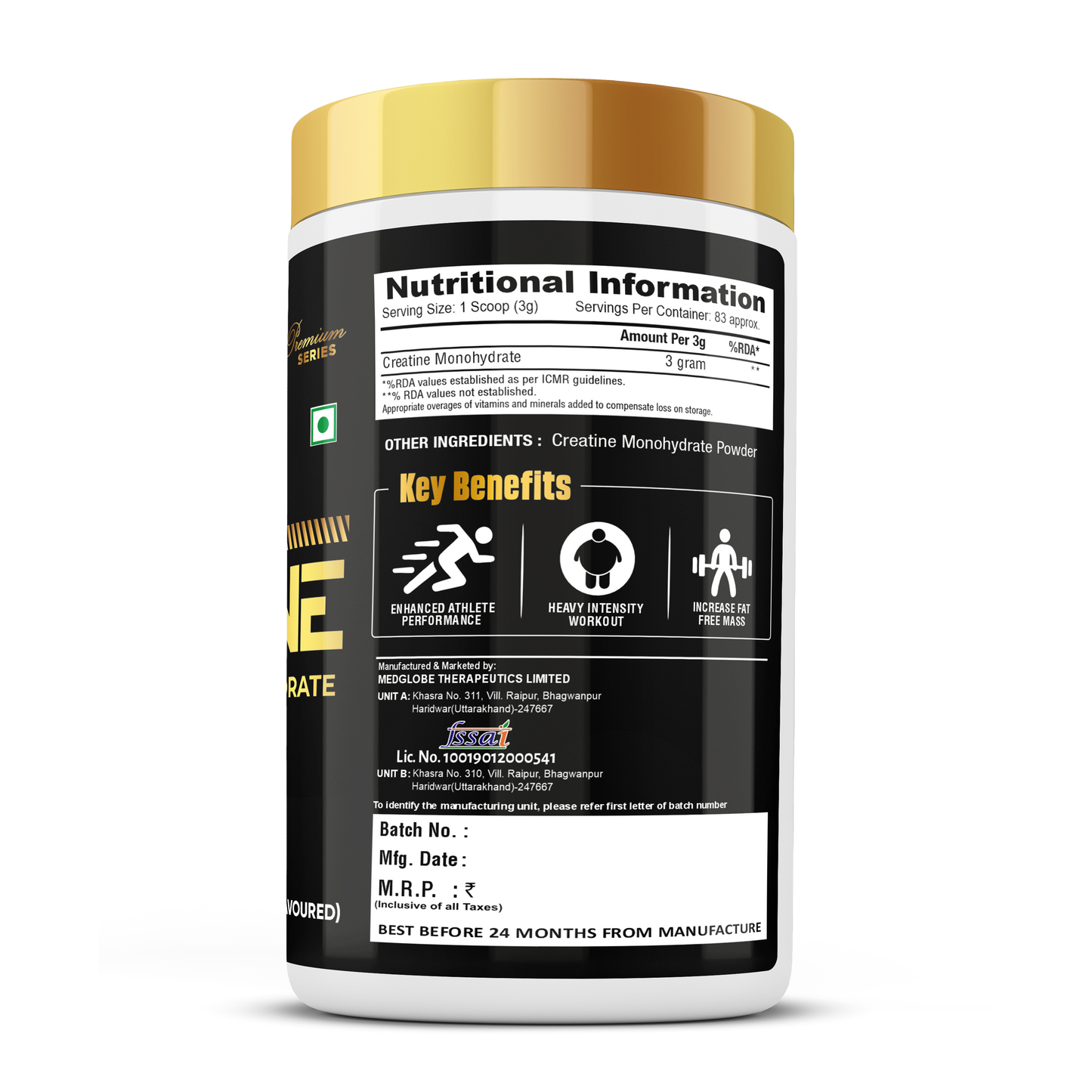 Eligator Nutrition Premium Series Creatine Monohydrate 250 Gm