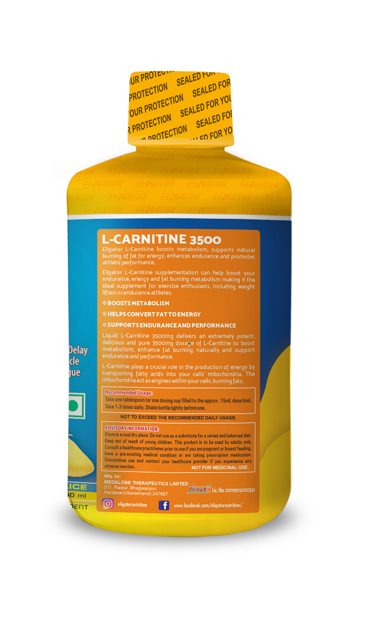 Eligator | L-Carnitine Liquid 3500 Mg | 30 SERVING