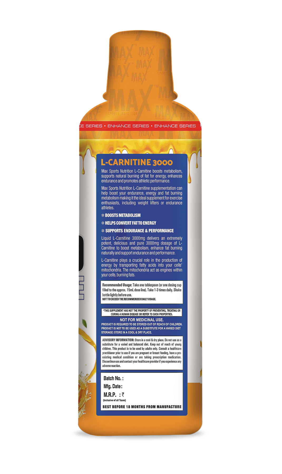 Max Sports L-Carnitine Liquid 3000 Mg