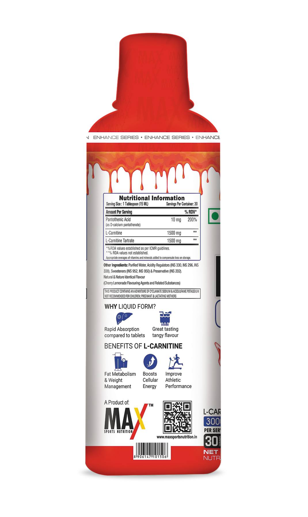 Max Sports L-Carnitine Liquid 3000 Mg