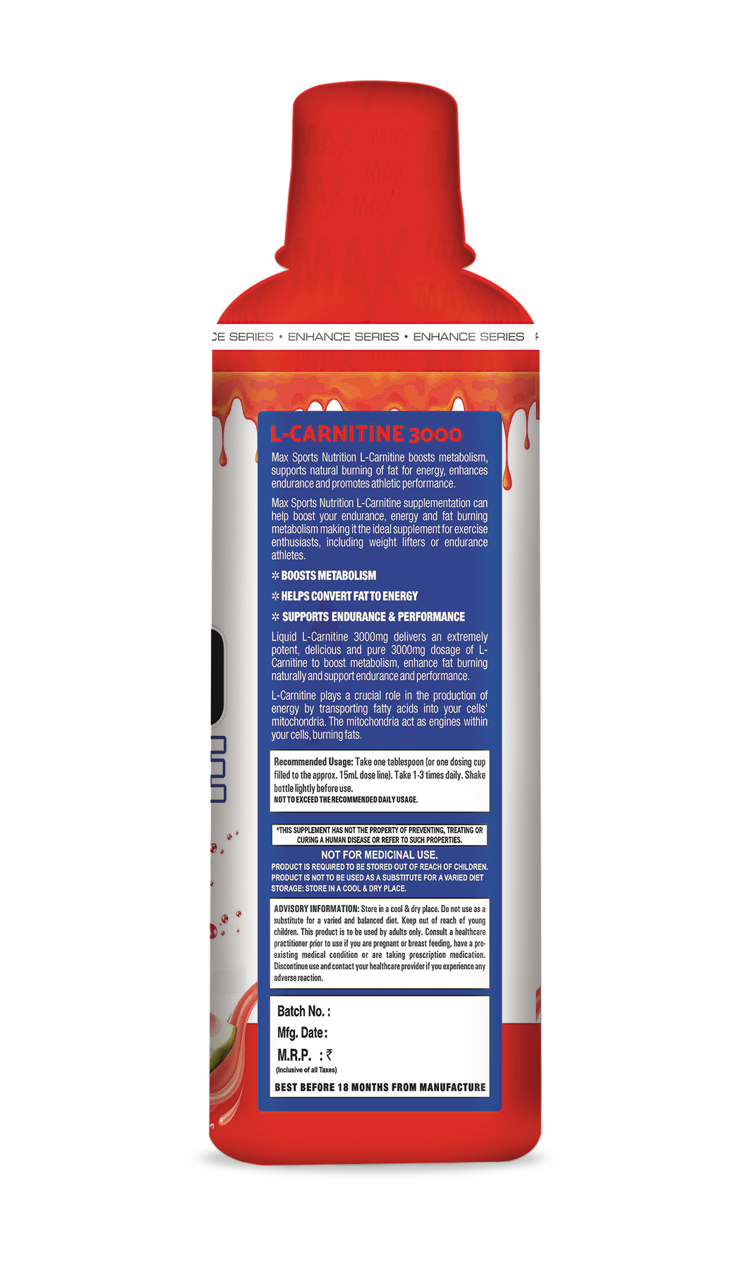 Max Sports L-Carnitine Liquid 3000 Mg