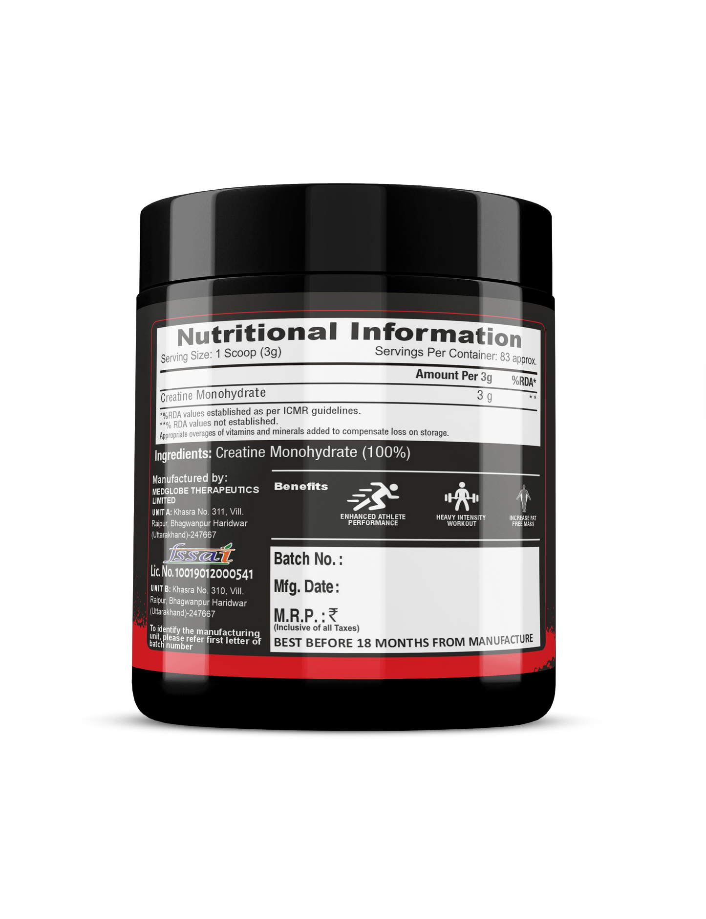 Platinum Nutrition Creatine Monohydrate 83 Servings Unflavour