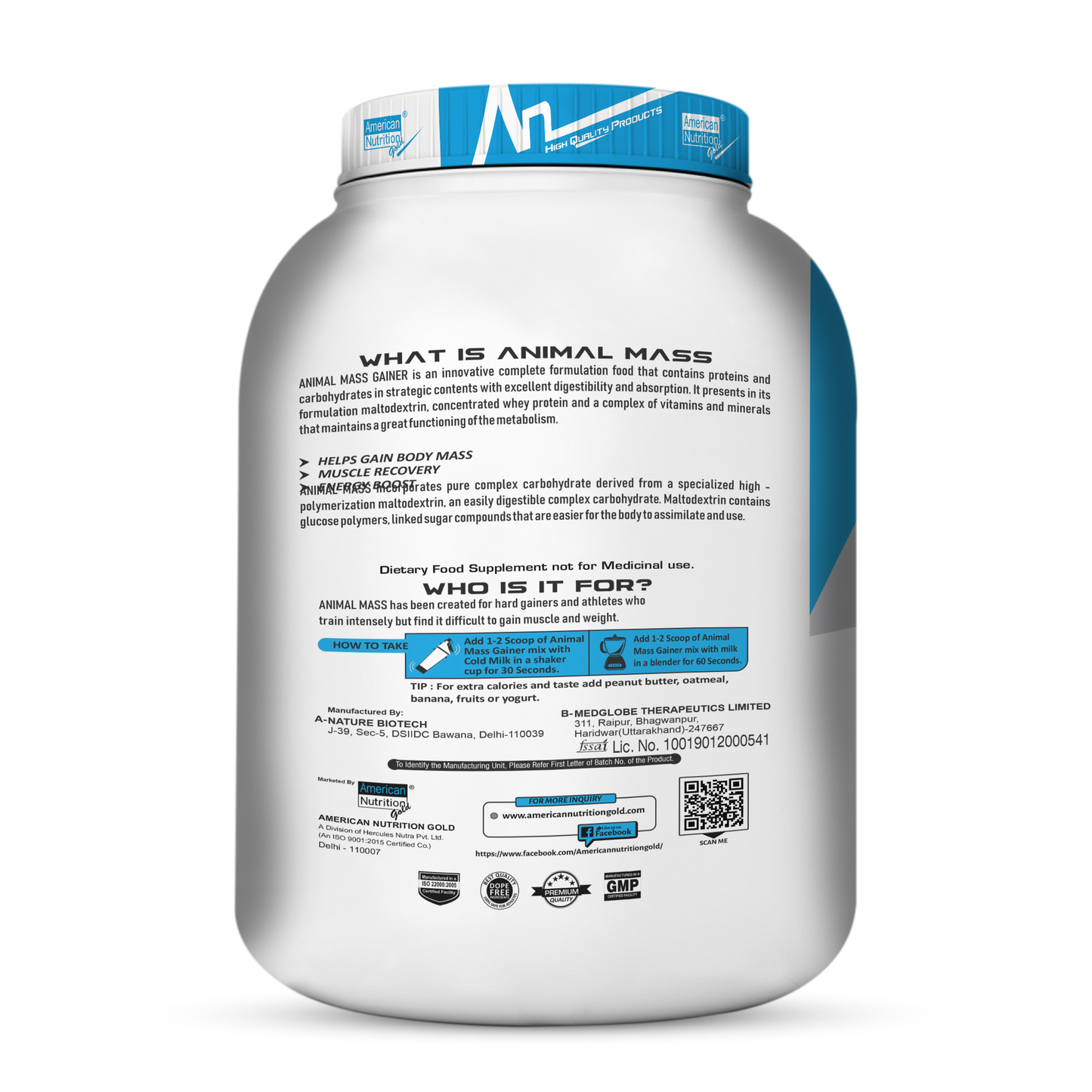 American Nutrition Animal Mass Gainer Chocolate 2.7 Kg