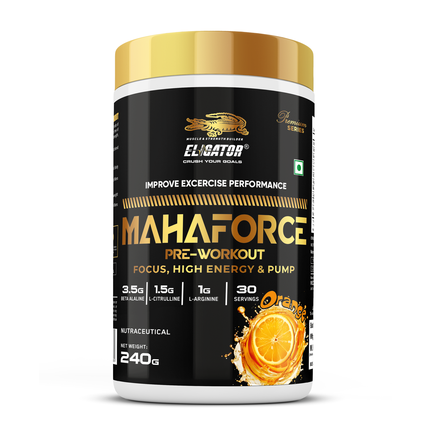 Eligator Nutrition Premium Series Mahaforce Pre Workout 30 Serving