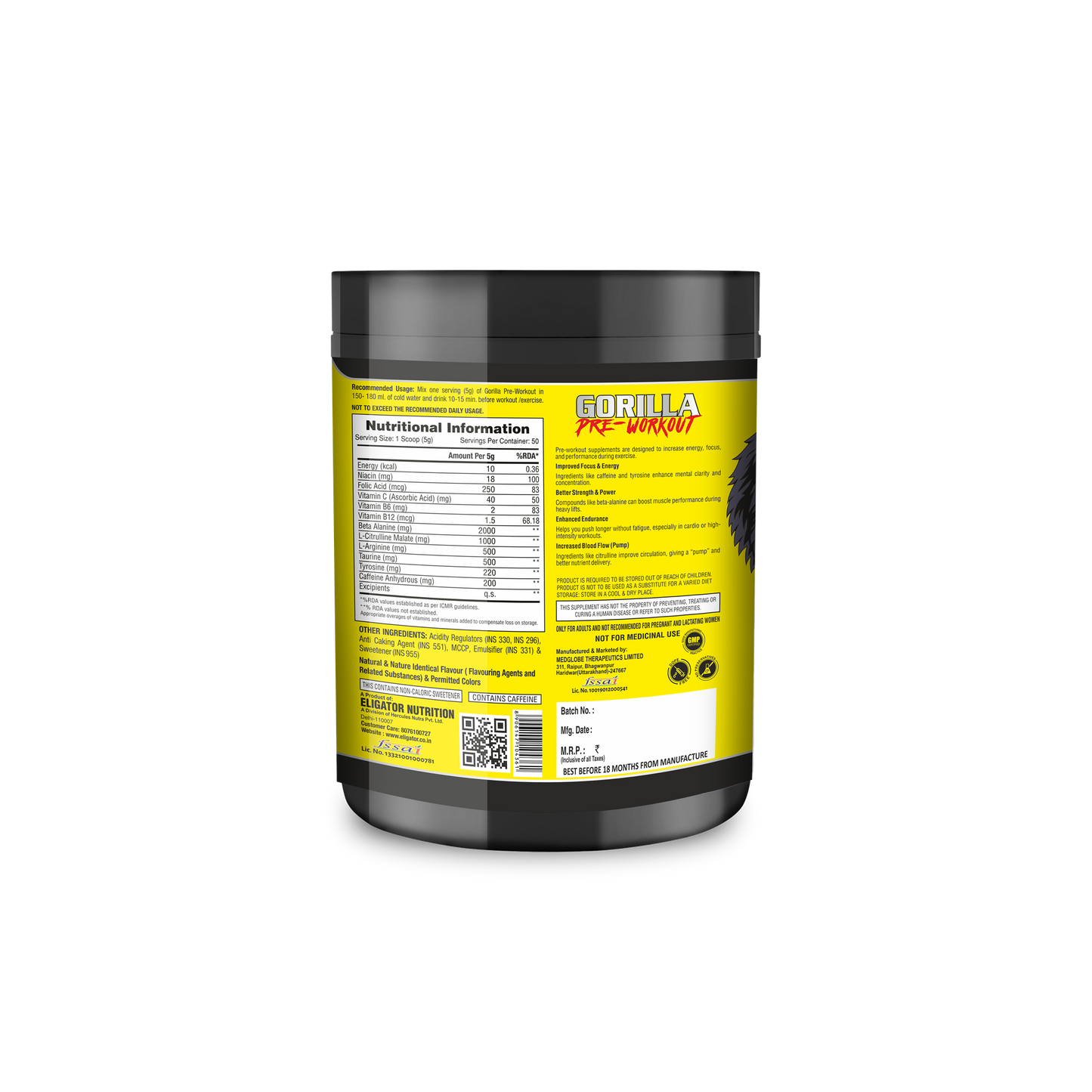 Eligator Gorilla Pre-Workout 50 Servings