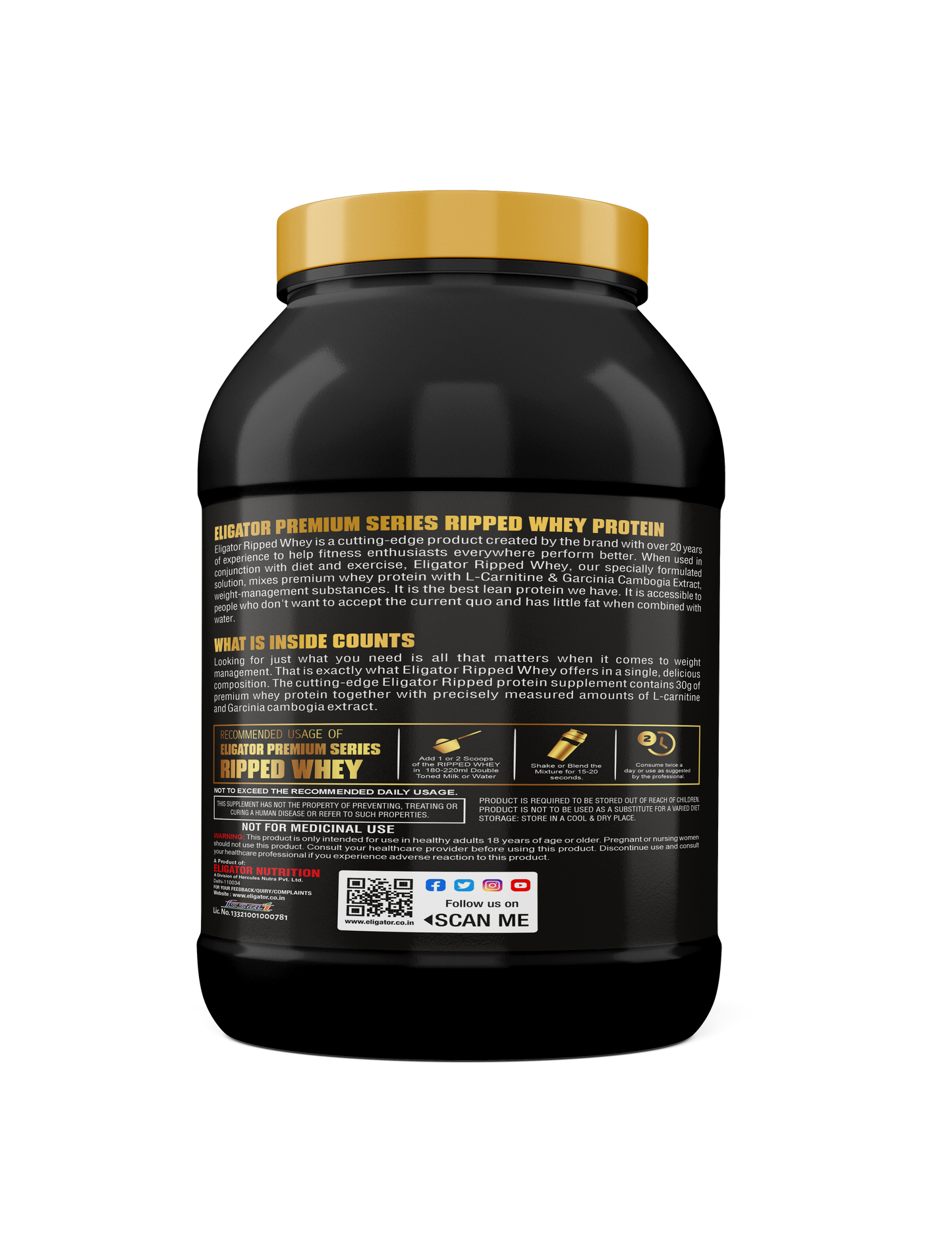 Eligator Nutrition Premium Series Ripped Whey 2 Kg