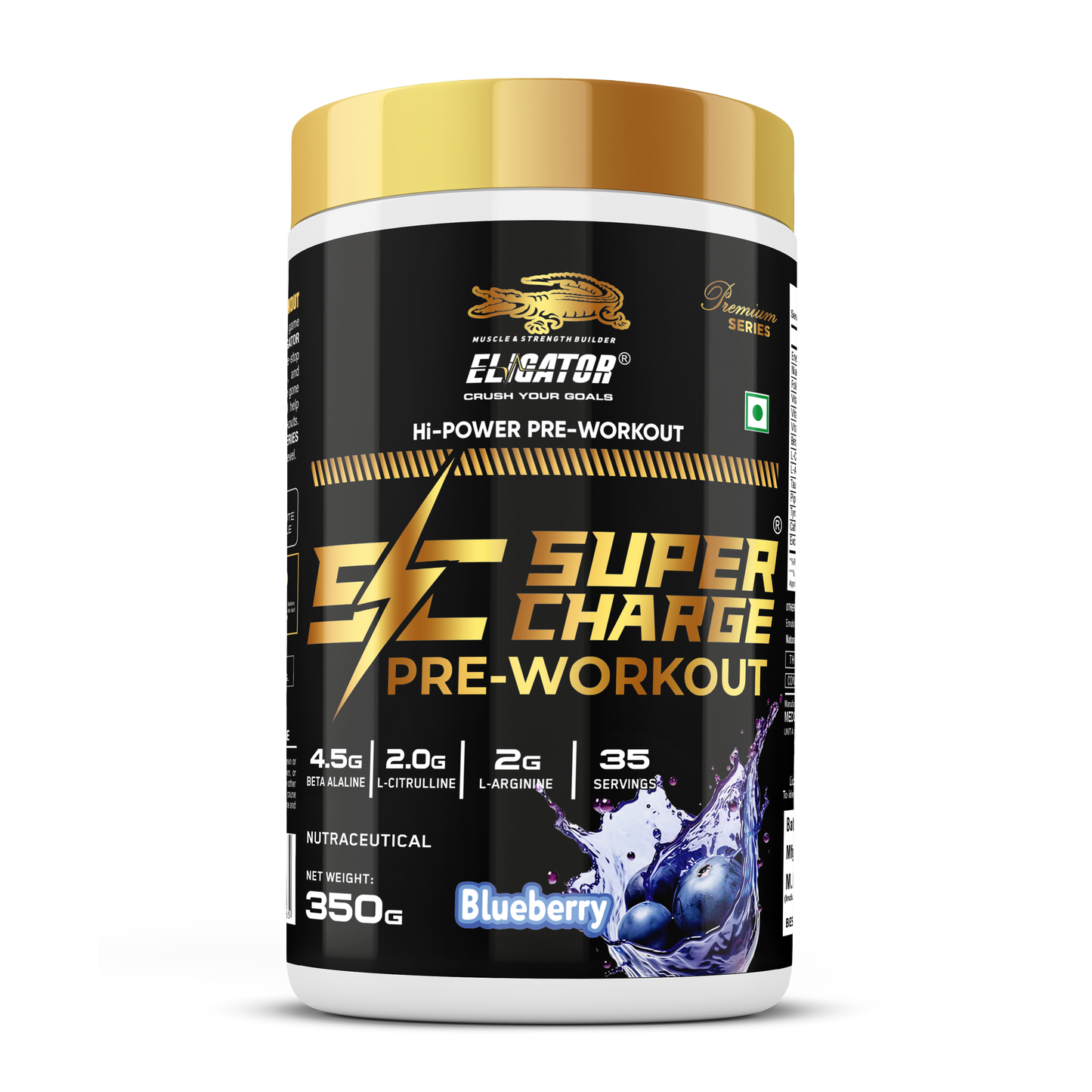 Eligator Nutrition Premium Series Super Charge Pre Workout 35 Serving