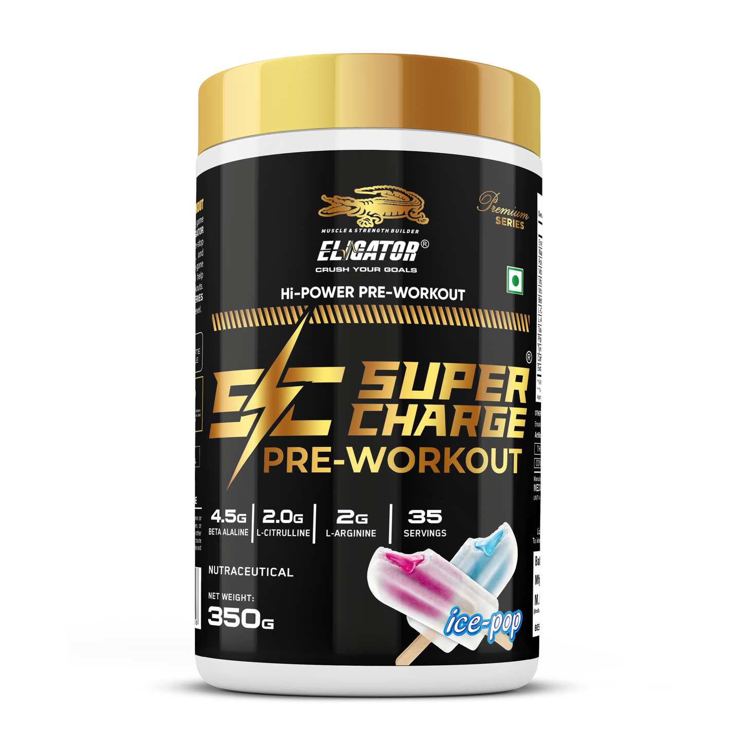 Eligator Nutrition Premium Series Super Charge Pre Workout 35 Serving