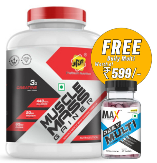 Platinum Nutrition Muscle Mass Gianer with Free Max Sports Multivitamins