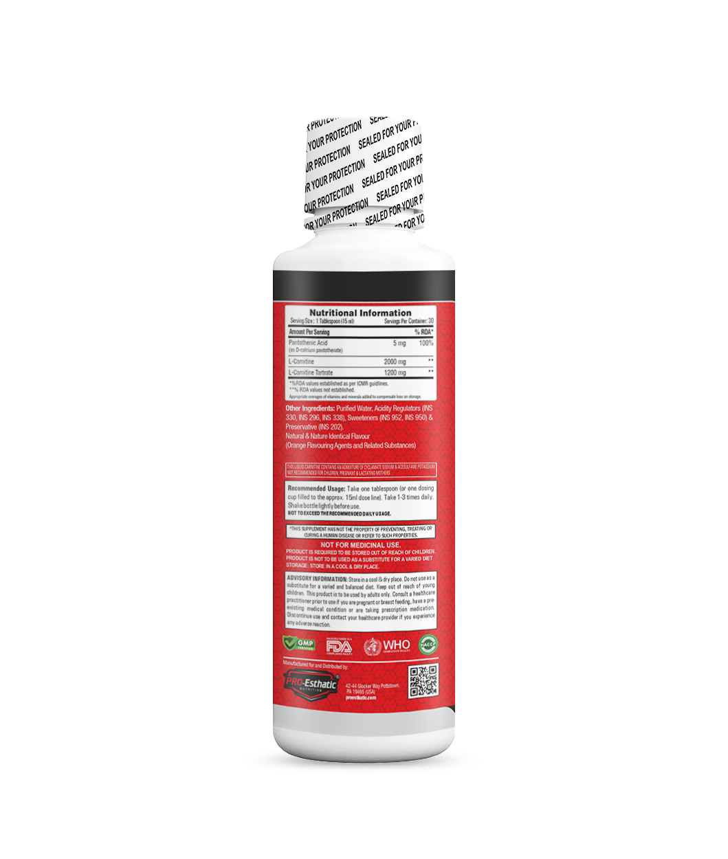 Pro-Esthatic L-Carnitine 3200 Mg 30 Servings