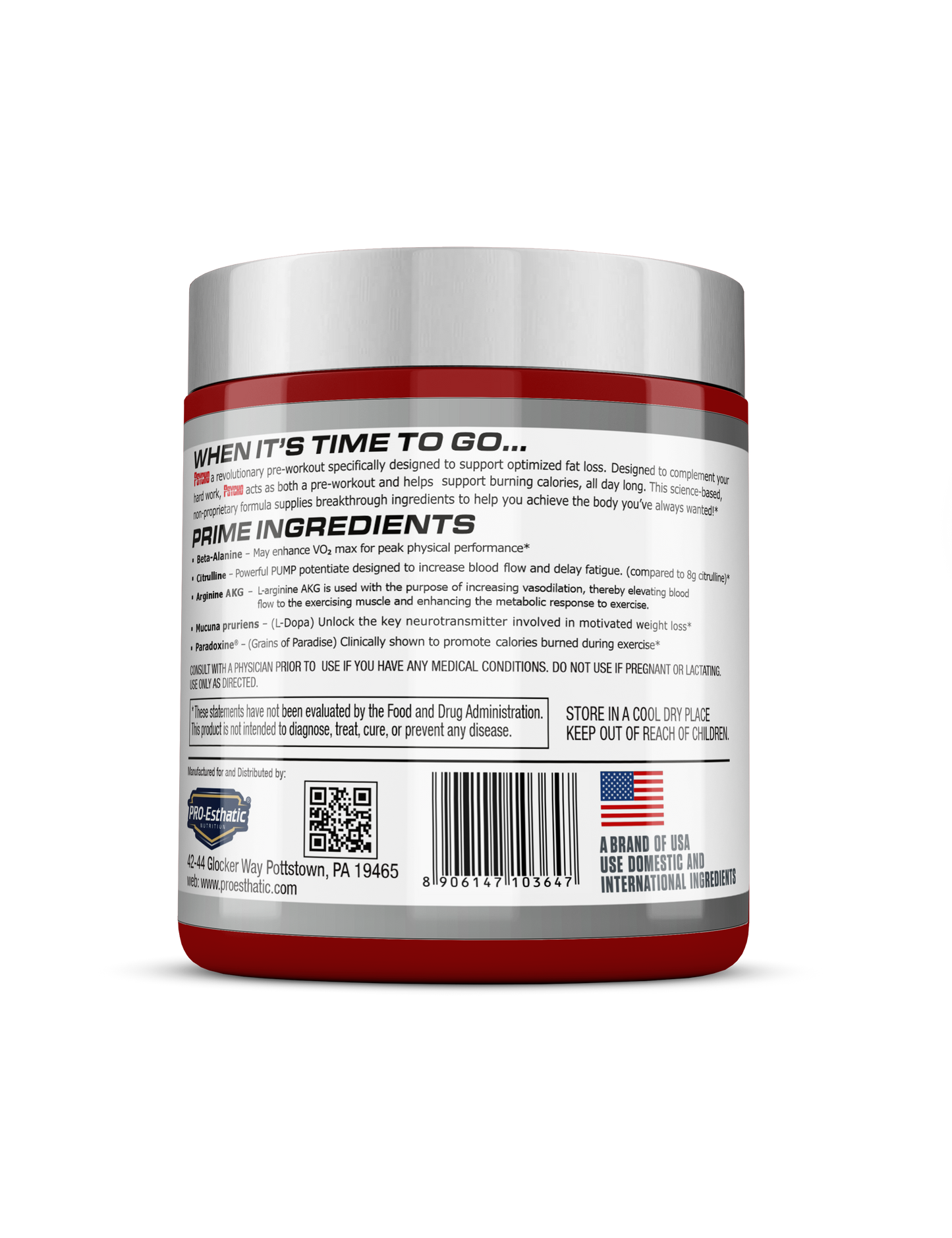 Pro-Esthatic Psycho Pre workout 30 Servings